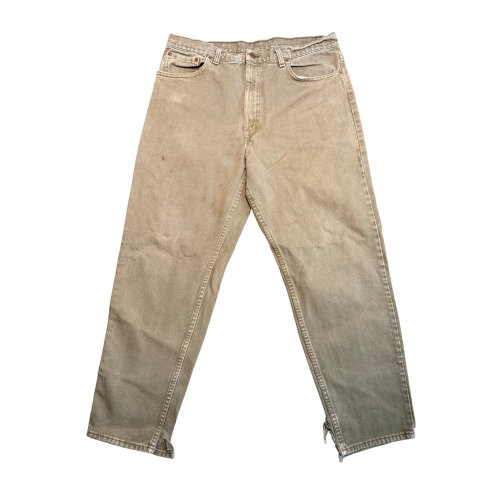 Vintage Levis 550 Jeans Khaki Green 35x29.5 Distressed